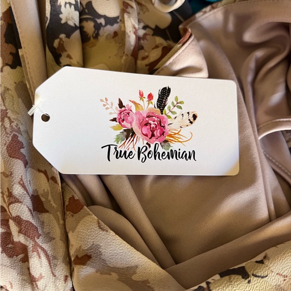 ⬇️ONETHELAND(True Bohemian)NWTWomen’s Long Dress S Greyish/Brown Pinkish Family - Picture 11 of 12